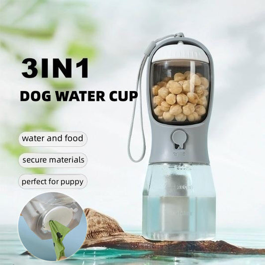 Dog Water Cup Drinking Food Garbage Bag Three-in-one Portable